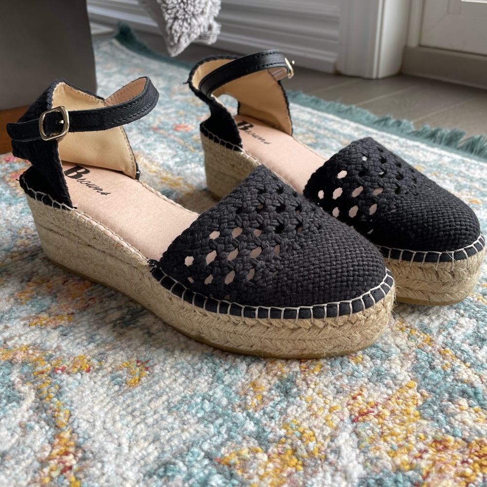 Browns Low Heeled Crochet Wedges